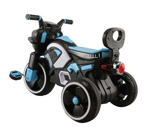 JoyRide Noise Bike Pedal Tricycle for Kids Toddler Trike Headlight, Music,Eva Wheels & Curved Seat and backrest Push Along Pedal Trike for 15 Months to 3 Years Blue - Image 5