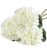 Auihiay 26 Fiori Artificiali Ortensie In Seta Avorio | Teste E Steli Per Matrimoni, Centrotavola, Baby Shower