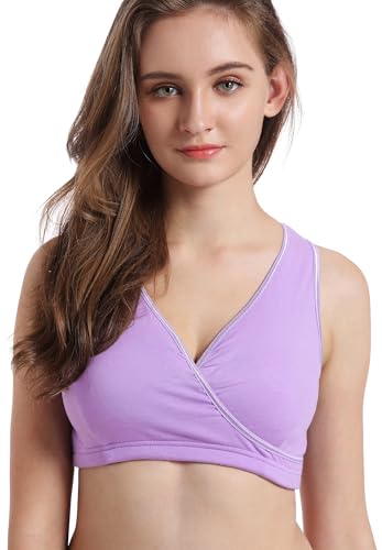 Image of CAKYE 4 Pack Nursing Bras for Breastfeeding Maternity Cotton Sleep Bralette