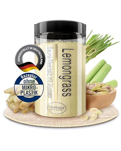 Frankonia BATH & SPA Sauna Salz Peeling Lemongrass – 400 g Meersalz-Körperpeeling mit Jojobaöl & Vitamin E – Dusch- & Body Scrub für alle Hauttypen – Vegan & ohne Parabene – ohne Microplastik