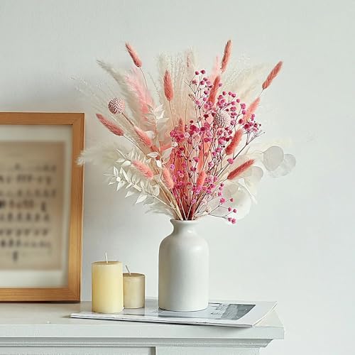 Bouquet de flores secas rosa 17 pulgadas DIY miniatura 2