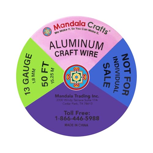 Image of Mandala Crafts 13 GA Turquoise Pink Assorted Anodized Aluminum Craft Wire | 300 FT, Colored, Flexible, Bendable for Bonsai Armature Sculpting Wire Wrapping Jewelry Making, Weather & Tarnish Resistant