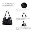 NICOLE & DORIS Damen Handtasche Groß Designer Umhängetasche Leder Tote Bag Shopper Handtasche Elegant Tasche mit Quaste Schwarz #5
