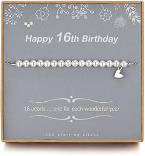 TISSGIRL 16th Birthday Gifts Girl - Sweet 16 Gifts for Girls, Girls Pearl Bracelets, Adjustable Bracelet, Presents for 16 Year Old Girls Ideas