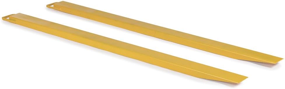 Titan Attachments Pallet Forklift Extensions, 84" Long x 4.5" Inside Width, Heavy-Duty Slide-On Fork Sleeves, Yellow Finish, Fits 4" Wide Pallet Fork Blades for Farm, Construction & Material Handling