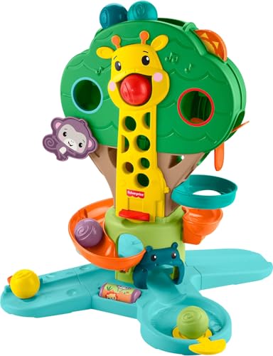 Fisher-Price Juguete para bebés Árbol selvático para Jugar Sentado y de pie, Juego Musical con 6 Bolitas, Juego para niños pequeños a Partir de 6 Meses, JPL82