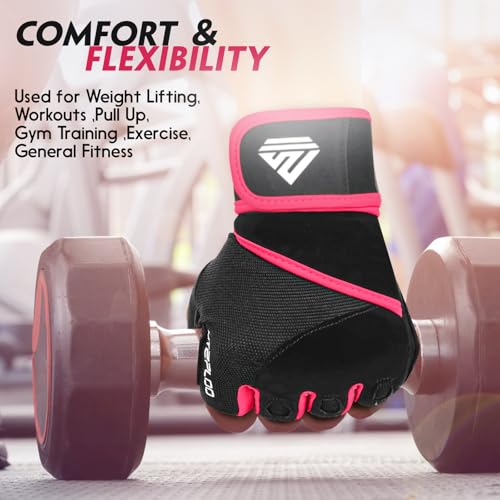 Image of Workout Gloves Gym Gloves Weight Lifting Gloves for Men Women with Full Palm Pad,Strong Wrist Wraps Support,Enhanced Grip,for Fitness,Training,Weightlifting,Exercise