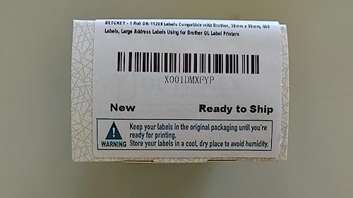 Betckey - Compatible Large Address Labels Replacement For Brother Dk-1208 (1.4 In X 3.5 In), Use With Brother Ql Label Printers [1 Roll/400 Labels] #TOP6