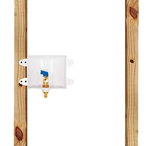 Image of Eastman 1 /2 Inch PEX Connection x 1 /4 Inch OD Compression Ice Maker Outlet Box, Quarter Turn Ball Valve, Pre-Assembled, 60233