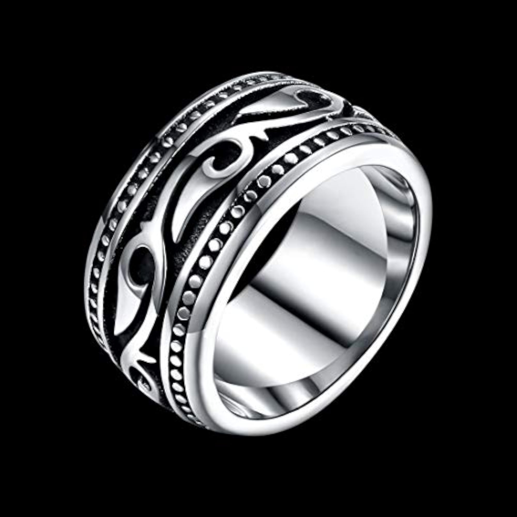 Men's Heavy Band Silver Oxidized Finger Ring
