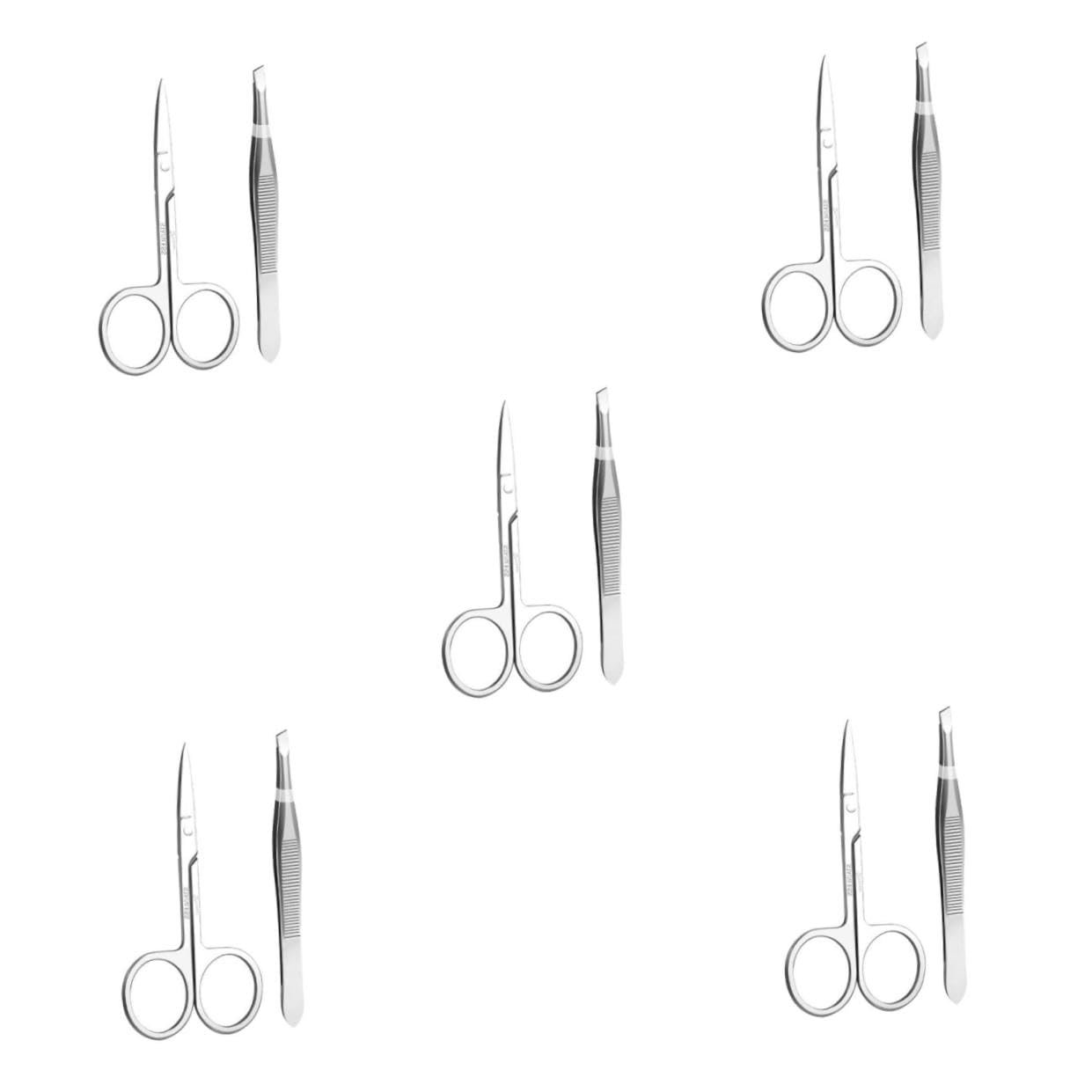 FRCOLOR 5sets Kit Per Sopracciglia e Pinzette Inossidabile Per Rifinitura e Styling Sopracciglia Design e Facile Usare