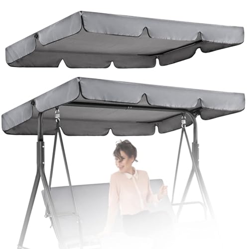MXCZFC Toldo de repuesto para columpio de jardín de 3 plazas, impermeable, resistente al viento, anti-UV, resistente, a prueba de rasgaduras, cubierta superior para hamaca de jardín (195 x 125 cm