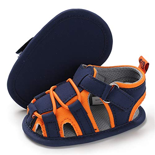 LAFEGEN Baby Boys Girls Summer Sandals Non Slip Soft Sole Outdoor Infant Toddler First Walker Crib Shoes(3-18Months) 6-12 Months Infant, 03 Orange
