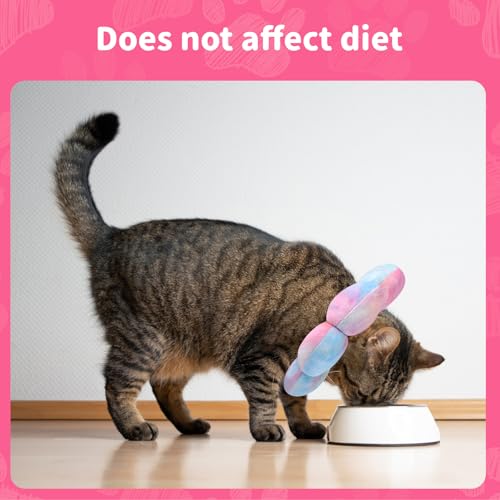 Image of Dog Cat Surgical Recovery Cone Dog Protective Collar, Pet Recovery E-Collar Soft Neck Cone to Stop Licking Wound for Cats & Kittens Small Dog After Surgery (Pinkblue, S)