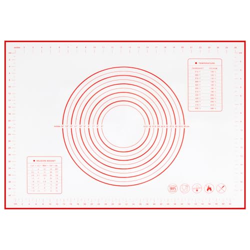 La Mejor Selección de Tapetes para hornear , listamos los 10 mejores. 44 OUDAR Tapete de Silicona para Hornear (70x50 cm), Reutilizable, Lavable y Resistente al Calor, para Galletas, Pastel, Pizza, 28 x 20 Pulgadas. (Rojo)