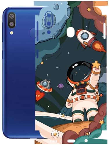 Image of AtOdds - Full Body Back Screen Guard Protector Film - Lamination Wrap Skin Sticker Compatible with Samsung Galaxy M20 | Scratchproof Matte Finish (Space)