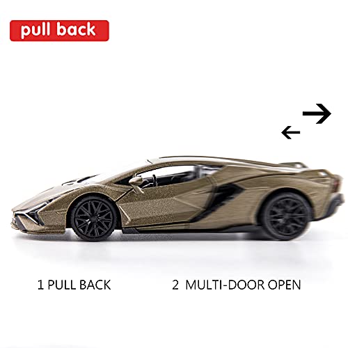 Modelo a escala 1:36 Lamborghini Sián FKP37 de metal miniatura 2