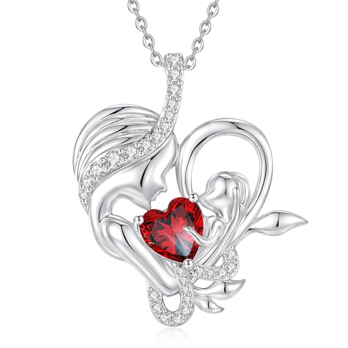 FANCIME Garnet Birthstone Mother & Child...