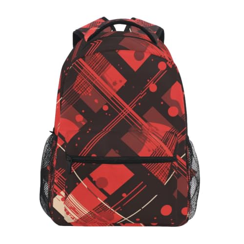 Cartable Sac à Dos Ecole étudiant Aquarelle Rouge Dessin Animé