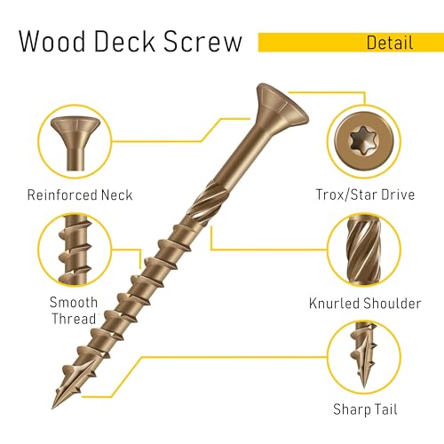 Image of 150pcs Deck Screws #8 x 1-1 /4 Inch Wood Screw Star /Trox Drive Structural Screw for Timber, Log, Landscaping Wood Etc.