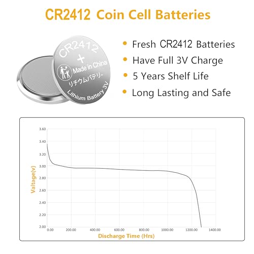 CR2412 3V Baterías de litio, 2 unidades miniatura 3