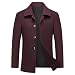 MODFUL Herren Kurzer Wollmantel Warm Wolle Lässiger Mantel Peacoat Slim Fit für Business (Weinrot, M)