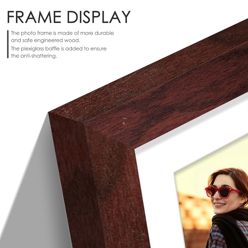 Image of DUENPY 11x14 Collage Picture Frame 4x6 Collage Picture Frame Displays Five 4x6 inch Photos or 11x14 (Without Mat) Wall Decor Wall Hanging or Tabletop Redwood