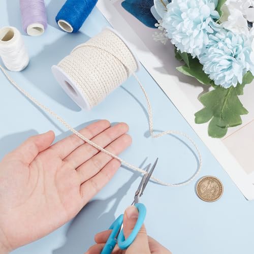 BENECREAT Carretel trançado de pavio de vela de 2,8 mm (0,11 polegadas), rolo de pavio de vela de al