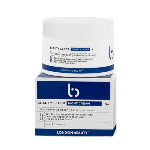 London Beauty Beauty Sleep Night Cream – Overnight Skin Renewal & Hydration – With Retinol Lipodisq & Hyaluronic Acid – Helps Improve Texture, Fine Li