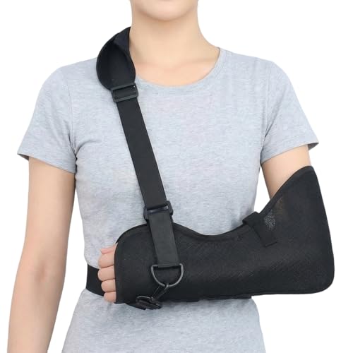 hommova Ambidextrous Arm Sling, Bulit-in Detachable Pallet Arm Sling for Arm Support Shoulder & Wrist Injury (L)