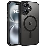 BENTOBEN iPhone 16 Plus 用 ケース MagSafe対応 ワイヤレス充電 マット 半透明 耐衝撃 米軍MIL規格 マグネット搭載 ストラップホール付き 指紋防止 レンズ保護 いphone16 plus スマホケース カバー ブラック