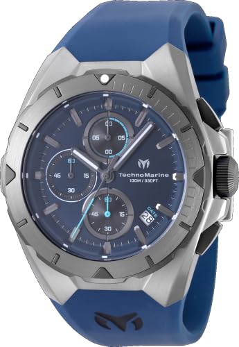 TechnoMarine Ocean Men 41.30mm Stainless Steel Grey Dark Blue dial VD57 Quartz