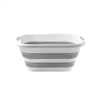 Powermaid Cesto Dobrável de Silicone com Pegador Multiuso - 26 Litros - Cinza