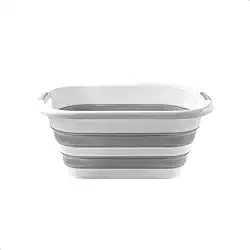 Powermaid Cesto Dobrável de Silicone com Pegador Multiuso - 26 Litros - Cinza