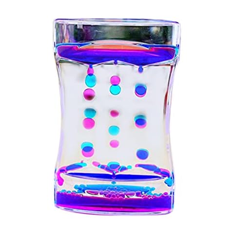 cuiyoush Colorful Liquid Timer Anxiety Relief Toys Liquid Motion Timer Bubble Timer Hourglass Fidget Toys Calming Office Desk Decor Pink Blue Cover