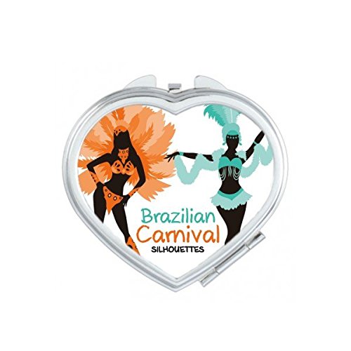 Miroir de poche Carnaval du Brésil format compact voyage design silhouette hula