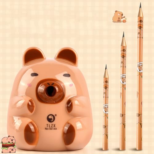 Taille-crayon automatique marron clair pour étudiant et bureau