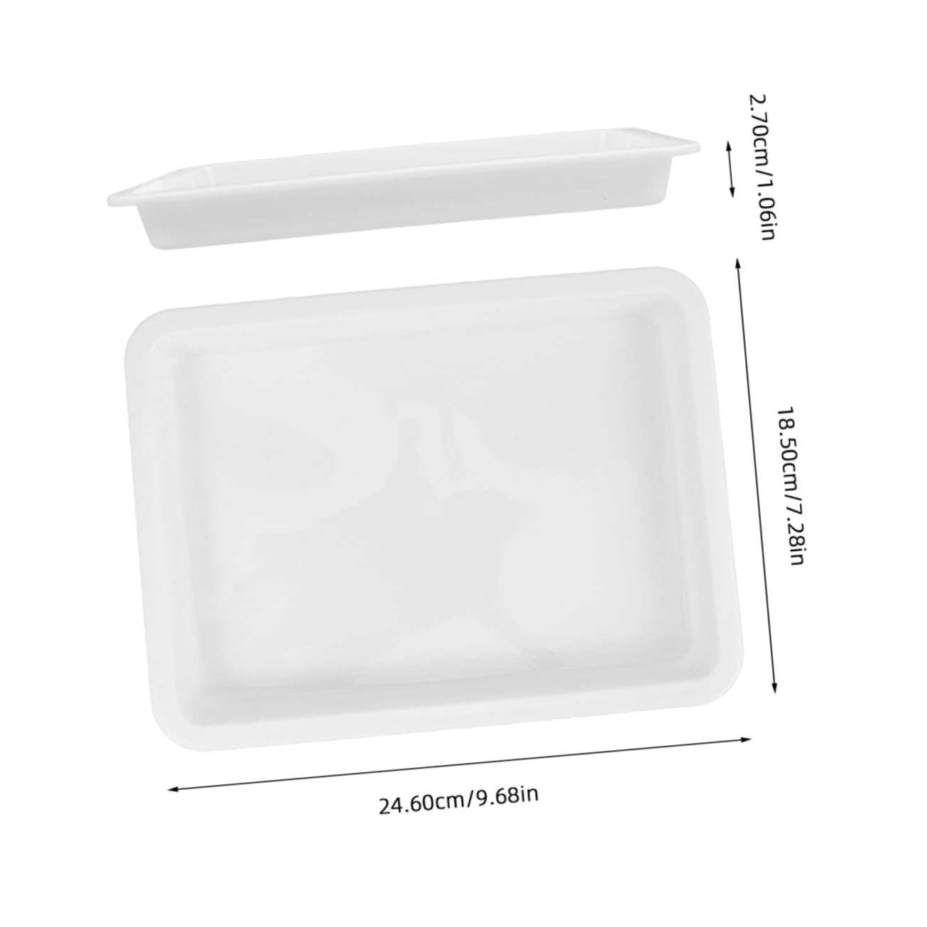 Cabilock Tray Lab Storage Pan 4pcs Plastic Serving Trays Acid Alkali Resistant Science Lab Equipment