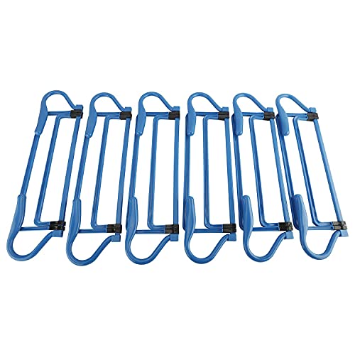 XMSound Adjustable Hurdle Set for Agility Speed Training, Foldable for Jumping, Racing, Obstacle Courses, PE Classes,Soccer,Track & Field & More, Heights 6”-15” Inch, Set of 6 (Blue)