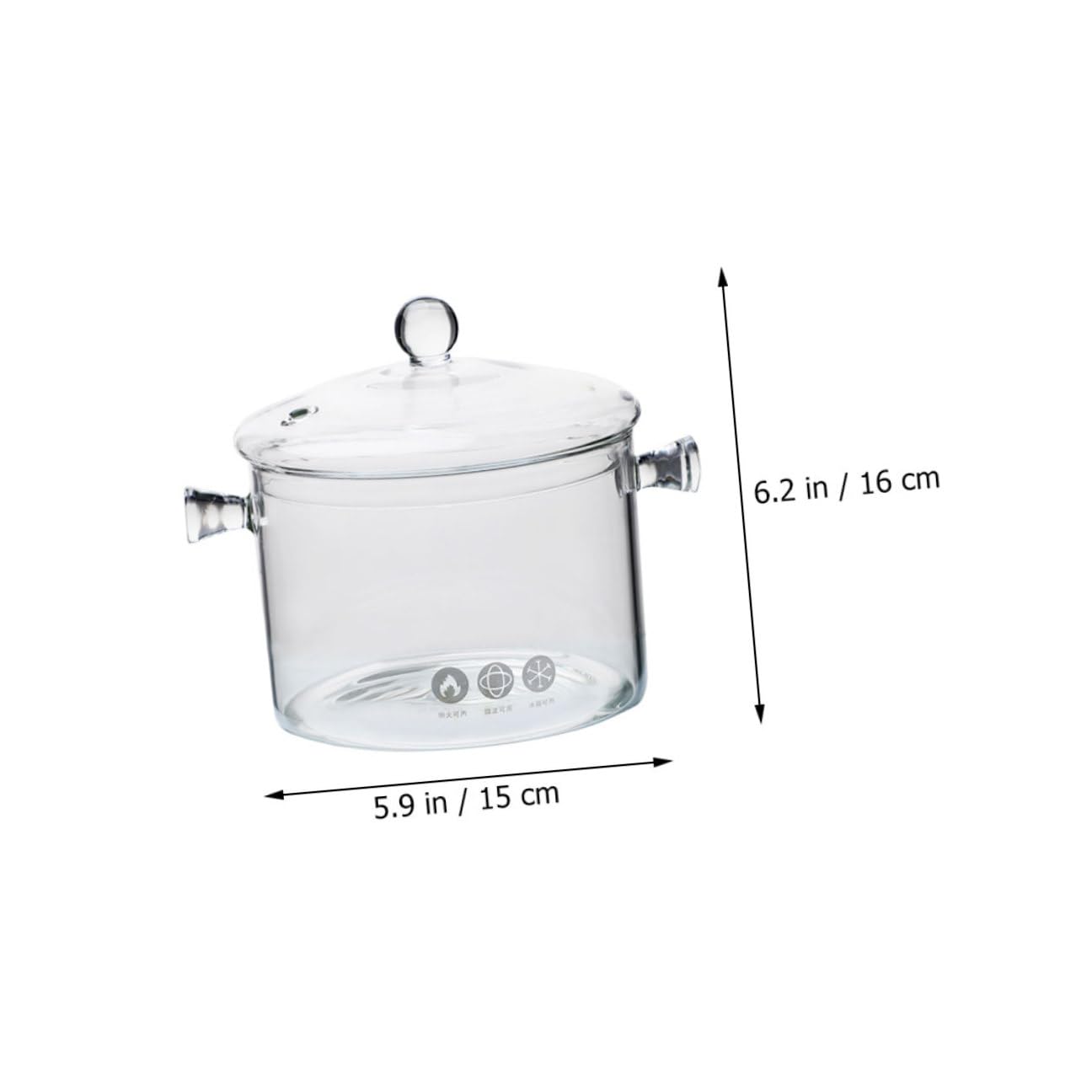 VANZACK 1500ml Glas Schüssel mit Deckel Hitzebeständig Klarsichtiger Glasbehälter Mikrowellengeeignet für Salat und Aufbewahrung in Küche