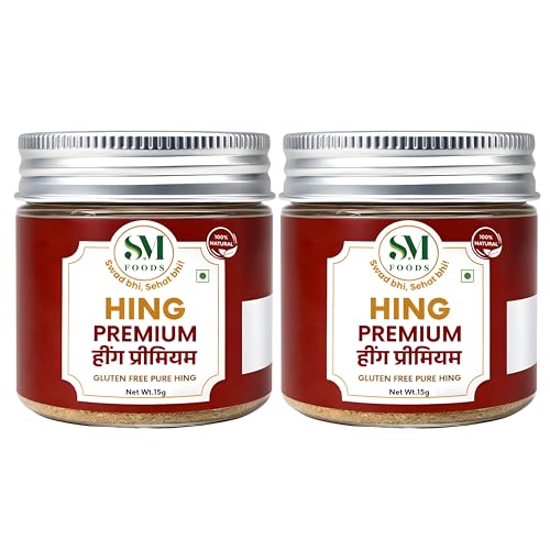 Image of SM FOODS Premium Pure Nukra Hing 15g (Pack of 2) | No Atta No Maida | Imported Premium Pure Heeng | Strong & Kadak Aroma | Gluten Free | Uncompounded | For Cooking & Digestion