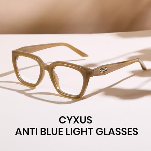 Image of Cyxus Blue Light Blocking Glasses Women Men TR90 Square Chunky Frame Computer Gaming Party 8237