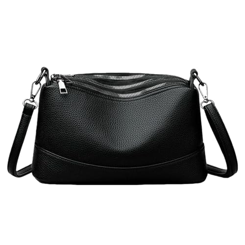 Sac à main femme bandoulière zippé grand volume multicouche à la mode