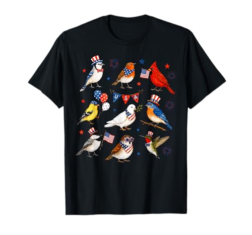 USA 250th Anniversary Bird Patriotic American Bird 4th July T-Shirt