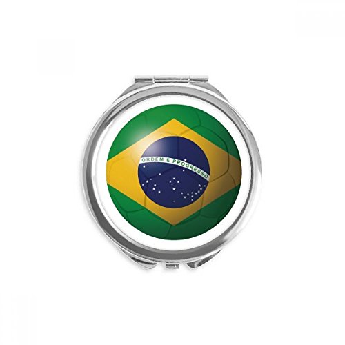 Miroir de poche Brésil drapeau football cadeau idéal portable pour supporters