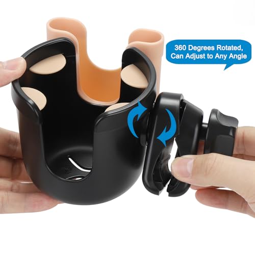 Image of Accmor 2-in-1 Walker Cup Holder with Phone Holder, Wheelchair Cup Holder, Rollator Cup Holder, Cup Phone Holder for Walker, Wheelchair, Rollator, Mobility Scooter