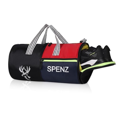 Image of SPENZ Bags Polyester 28L Water Resistant Sports Duffel Gym Bag for Men & Women with Shoe Compartment