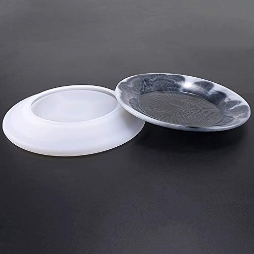 Yalulu DIY Silicone Jewelry Resin Mold Dishes Plate Model Making Casting Mold Jewelry Craft Mould Tool (Round)