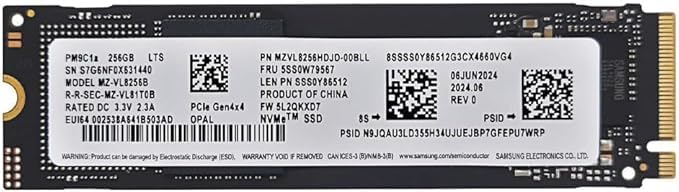 ZECHNOLOGY NewSamsung PM9C1a 256GB PCIe Gen4x4 NVMe SSD M.2 2280 Model: MZ-VL8256B (PM9C1a) OEM
