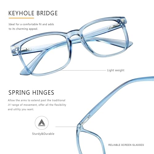 Image of Vintage Square Progressive Multifocal Presbyopic Glasses, Anti-Blue Light Glasses for Men Women Readers (+0.00 /+2.50 Magnification)